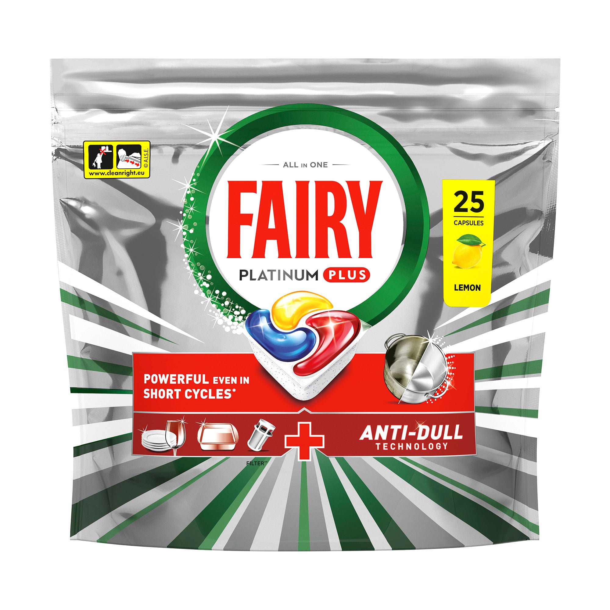 Капсули для посудомийних машин Fairy Platinum Plus Все-в-1, 25 шт